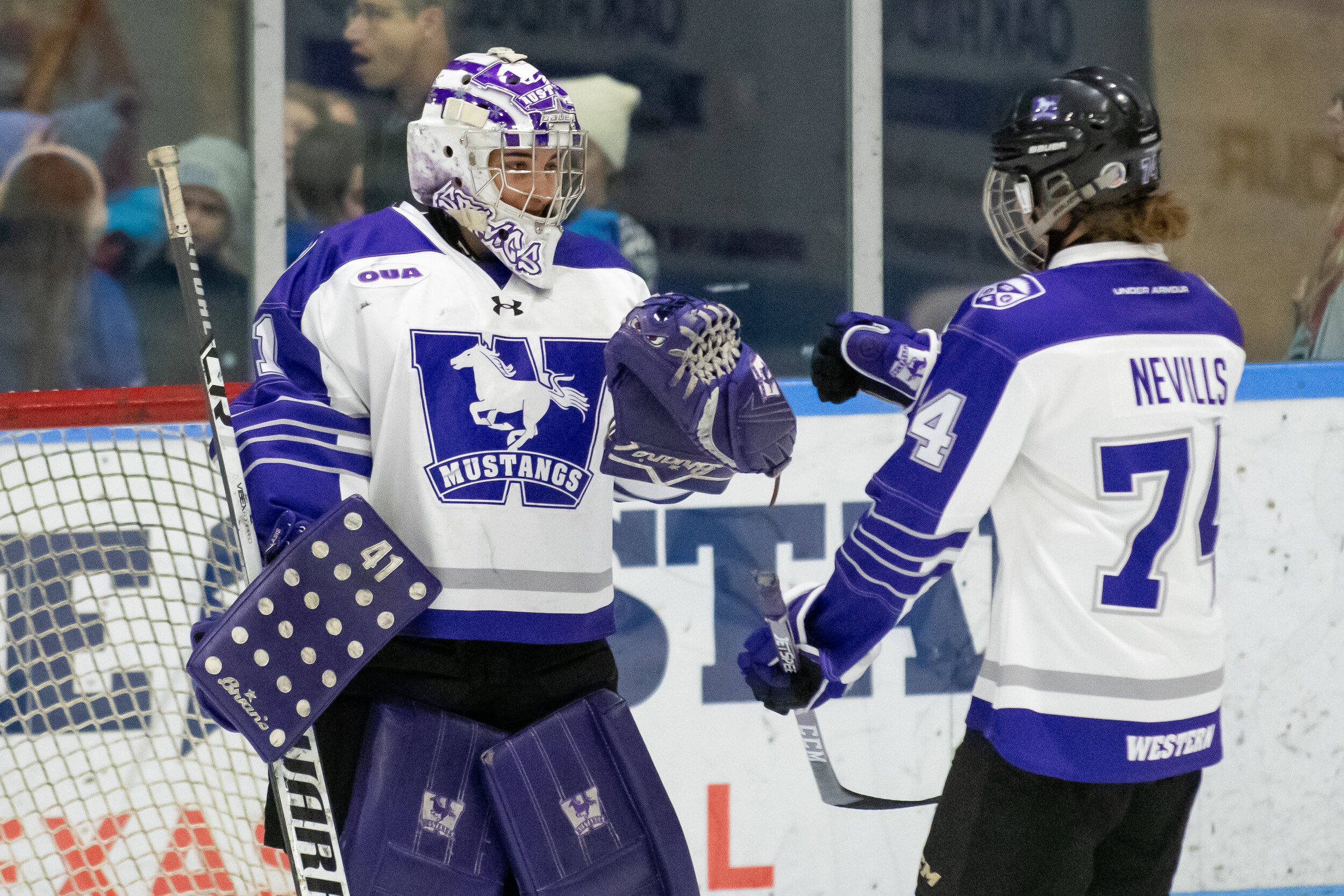 Western Mustangs goalie
